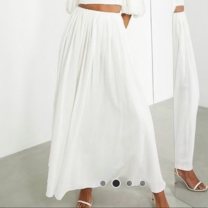 White Linen Maxi Skirt